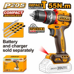 20v Ps+c/l B/l Impact Drill 55nm+ Acc